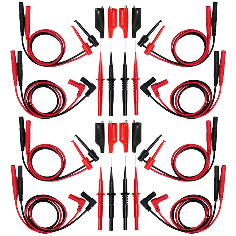 

4 Sets AideTek needle tip test leads set multimeter test alligator clips 4TLP20155