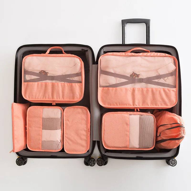 

3SETS / LOT Unisex Travel Bags Sets Waterproof Packing Cube Portable Cloths Sorting Organizer Women Luggage Handbags