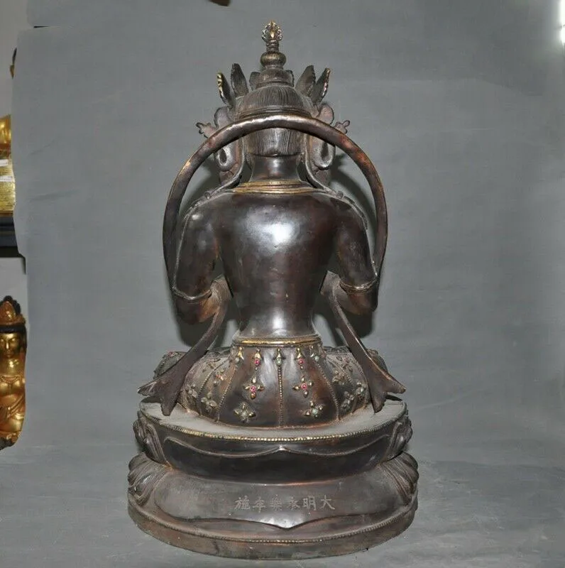 wedding decoration Tibet Buddhism Fane Purple Bronze Inlay gem Tara Kwan-yin Guanyin Buddha statue 
wedding decoration Tibet Buddhism Fane Purple Bronze Inlay gem Tara Kwan-yin Guanyin Buddha statue