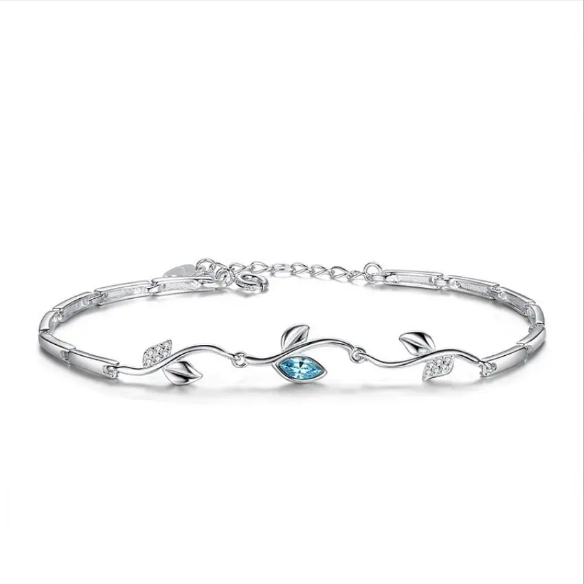 Everoyal Fashion Blue Leaf Crystal Bracelets For Girls Jewelry Trendy Women 925 Sterling Silver Bracelets Female Accessories Hot
Everoyal Fashion Blue Leaf Crystal Bracelets For Girls Jewelry Trendy Women 925 Sterling Silver Bracelets Female Accessories Hot
