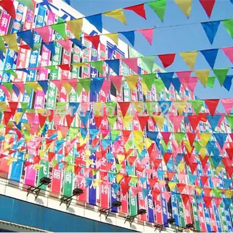 50 Meter Rainbow Pennant Outdoor Banner 100 Flags Nylon Advertising Hanging Flag Wedding Decor Birthday Party Supplies
50 Meter Rainbow Pennant Outdoor Banner 100 Flags Nylon Advertising Hanging Flag Wedding Decor Birthday Party Supplies
