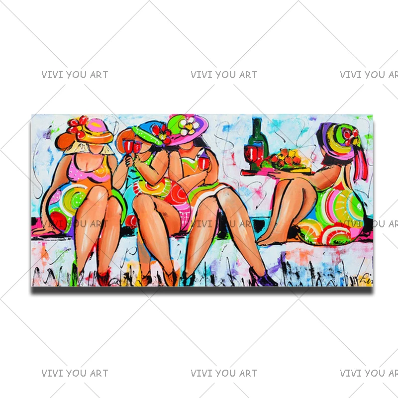 100% Handmade Oil Painting Four Women With Hat Leisure Vacation Canvas Paintings Living Room Decor Wall Art Home Decoration
100% Handmade Oil Painting Four Women With Hat Leisure Vacation Canvas Paintings Living Room Decor Wall Art Home Decoration