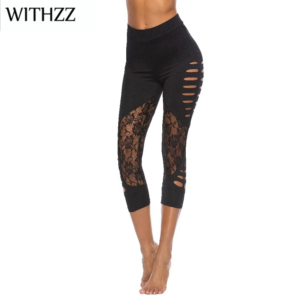 Woman's Sexy Hollow Lace Stitching Leggings Women Leggins Elbows For Fitness Legins Push Up Workout Jeggings Tayt Sportleggings
Woman's Sexy Hollow Lace Stitching Leggings Women Leggins Elbows For Fitness Legins Push Up Workout Jeggings Tayt Sportleggings