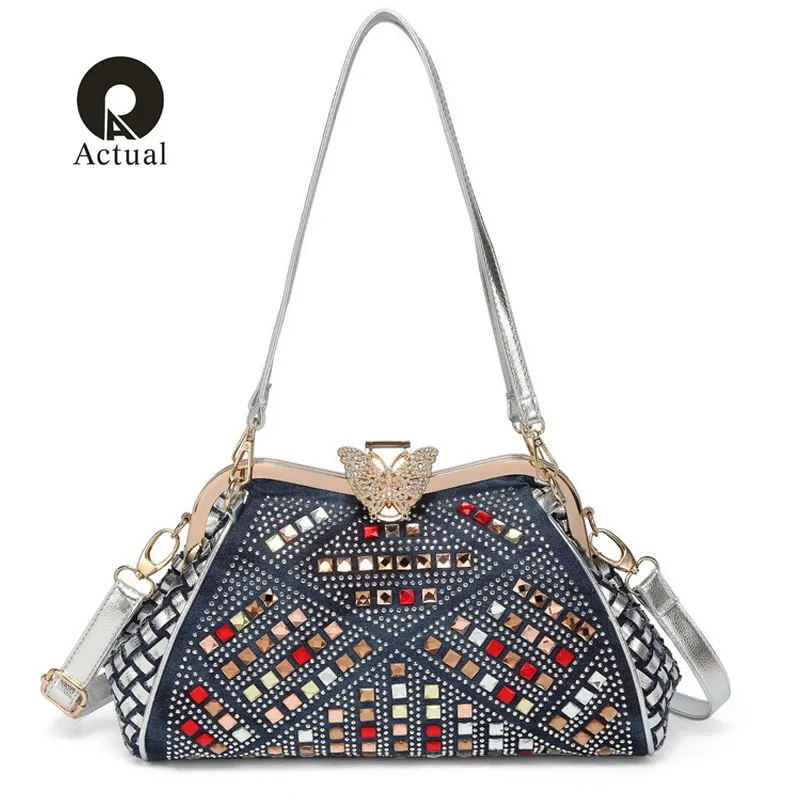 Actual 2018 New Woman Shoulder Bags Denim Diamonds female messenger bags Rivet Knitting Crossbody Bags High Quality Ladies Bags
Actual 2018 New Woman Shoulder Bags Denim Diamonds female messenger bags Rivet Knitting Crossbody Bags High Quality Ladies Bags