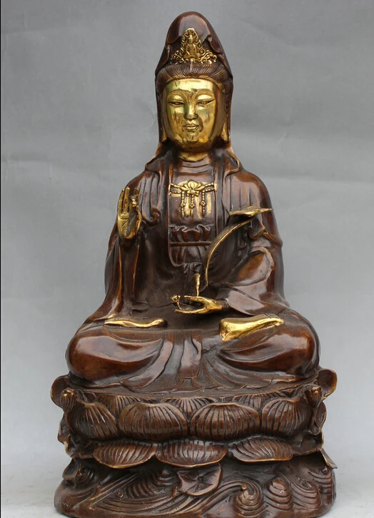 song voge gem S2124 14" Chinese Bronze Gild Ru Yi Seat Kwan-yin Guan Yin Boddhisattva Goddess Statue
song voge gem S2124 14" Chinese Bronze Gild Ru Yi Seat Kwan-yin Guan Yin Boddhisattva Goddess Statue