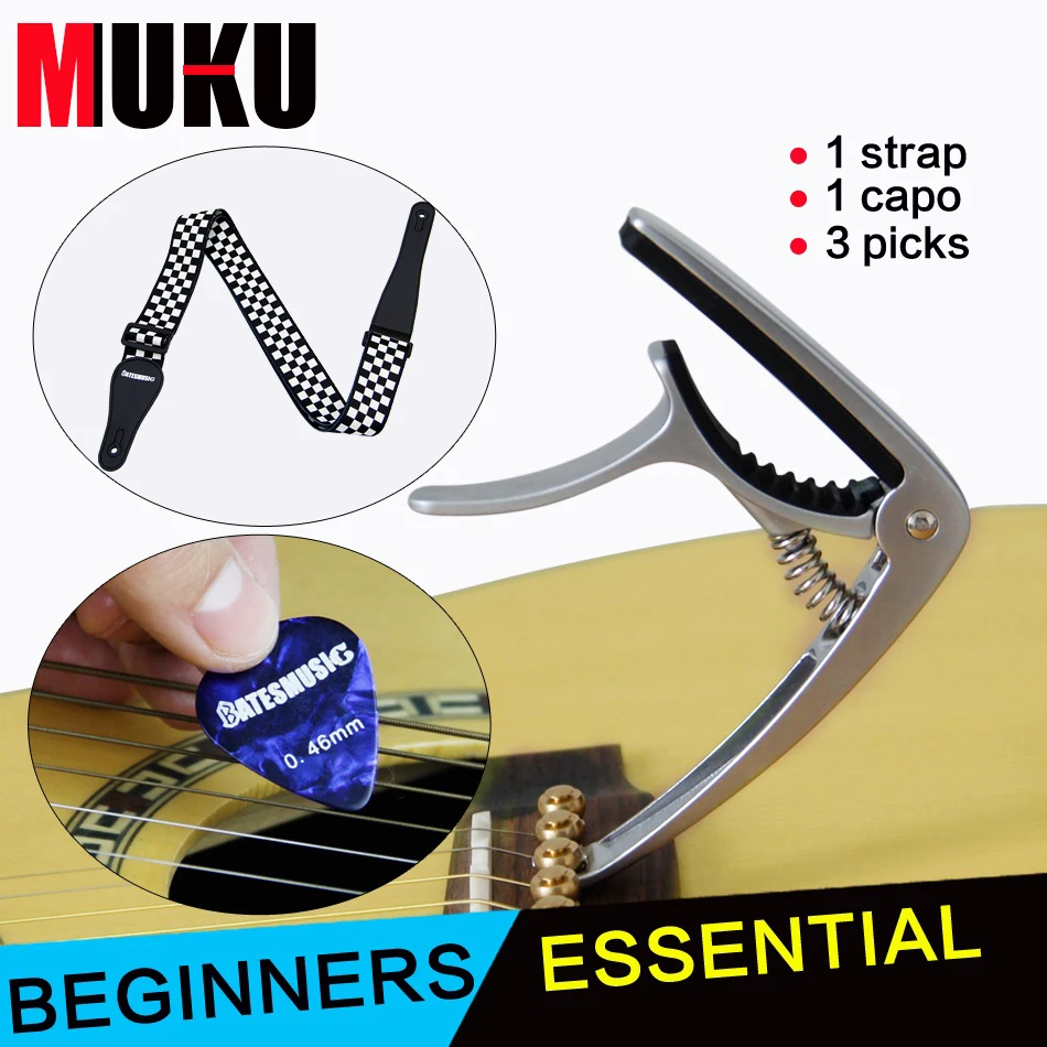 Promotion Group including one high quality guitar strap one capo and three pcs guitar picks guitar accessory
Promotion Group including one high quality guitar strap one capo and three pcs guitar picks guitar accessory