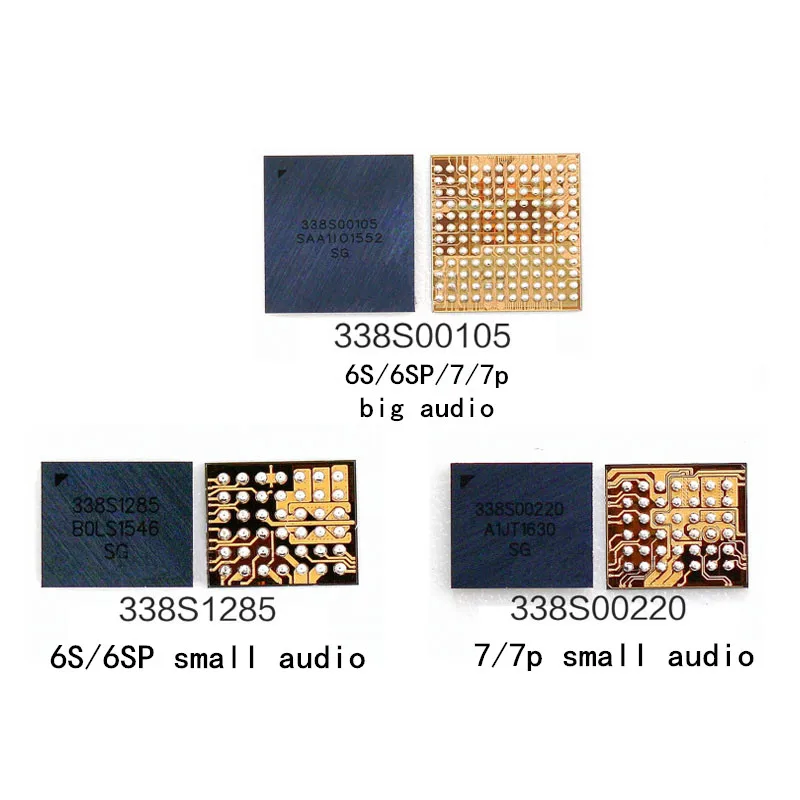 5 шт./лот 338S1285 338S00105 338S00220 для Iphone 6S 6SP 7 7plus, большой основной аудио, маленький аудио IC U3101
5 шт./лот 338S1285 338S00105 338S00220 для Iphone 6S 6SP 7 7plus, большой основной аудио, маленький аудио IC U3101