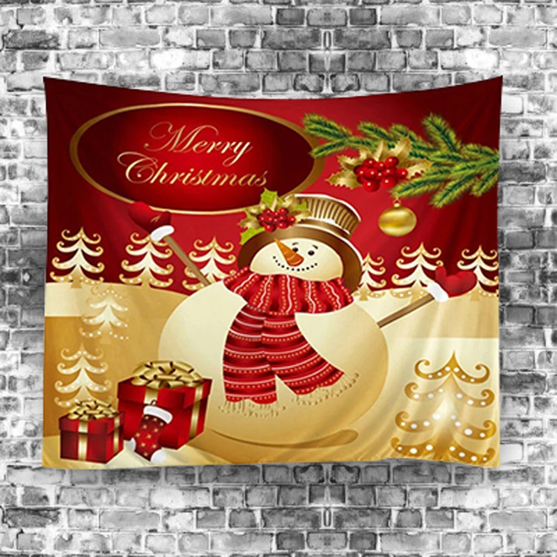 

150*130cm Christmas Theme Snowman Wall Hanging Indian Tapestry Wall Art Decor Gift