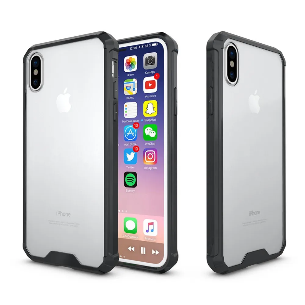 Противоударный прозрачный защитный чехол для iPhone X i6S i6P i7 Plus силиконовый XS XR Max