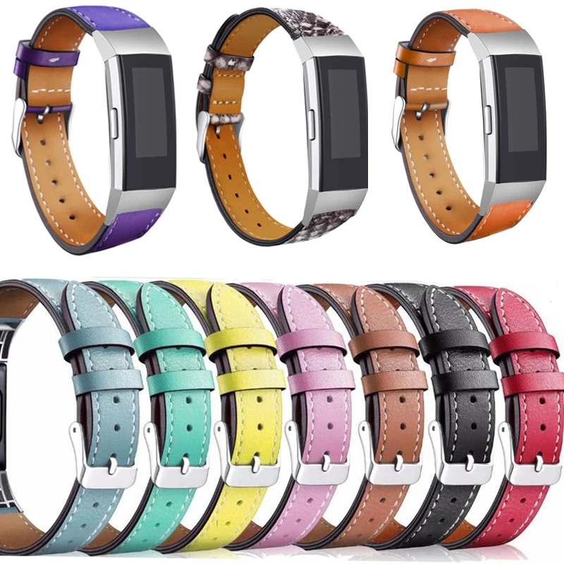 KINGBEIKE 11 Colors Fashion Genuine Leather Watchband Watches Band For Fitbit Charge 3 Bracelet Replacement Wrist Watch Strap | Наручные