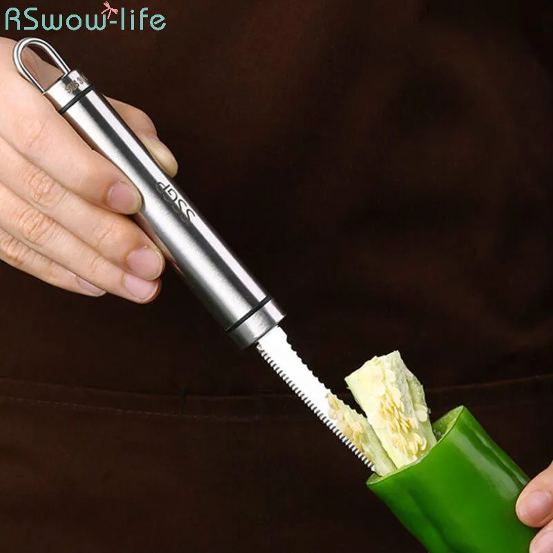 Germany 304 Stainless Steel Pepper Seed Remover Green Pepper Seed Digger Household Kitchen Cooking Tool Core Remover Two-In-One
Germany 304 Stainless Steel Pepper Seed Remover Green Pepper Seed Digger Household Kitchen Cooking Tool Core Remover Two-In-One