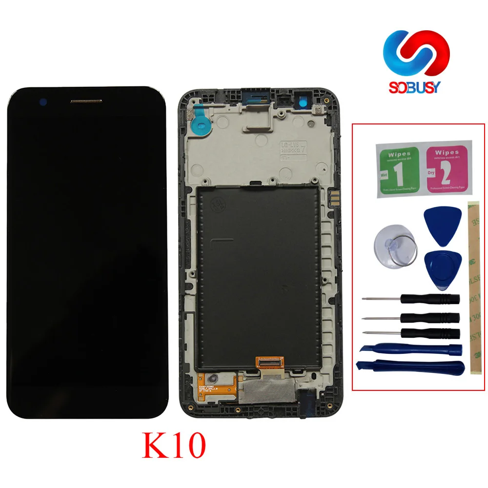 ЖК экран с дигитайзером в сборе для LG K10 2017 M250 M250N M250E M250DS + сменная рамка|Экраны