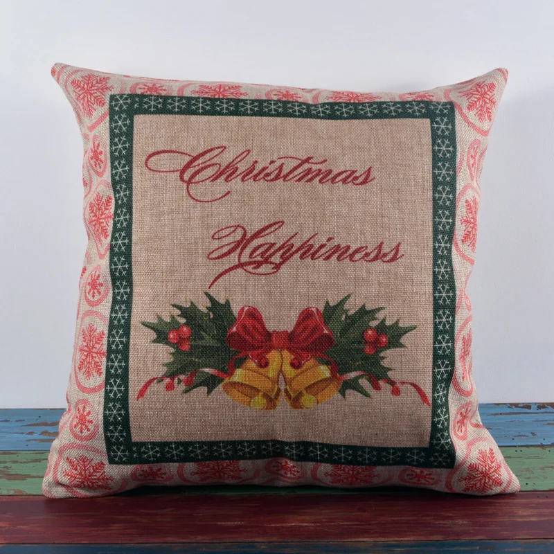 Free shipping 45cm*45cm Merry Christmas Happiness Bell Burlap Cushion Cover Pillow Case
Free shipping 45cm*45cm Merry Christmas Happiness Bell Burlap Cushion Cover Pillow Case