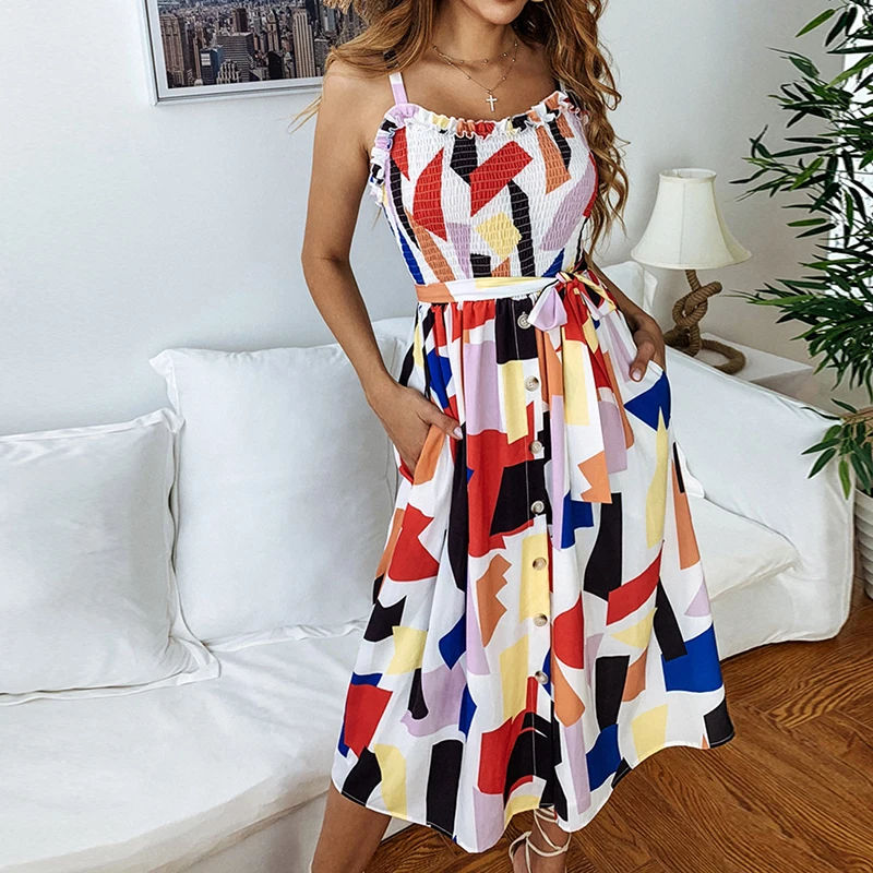 Floral Printed Boho Dress Woman Long Button Dress Women's Dresses Sexy Spaghetti Strap Backless Beach Party Dresses Vestidos
Floral Printed Boho Dress Woman Long Button Dress Women's Dresses Sexy Spaghetti Strap Backless Beach Party Dresses Vestidos
