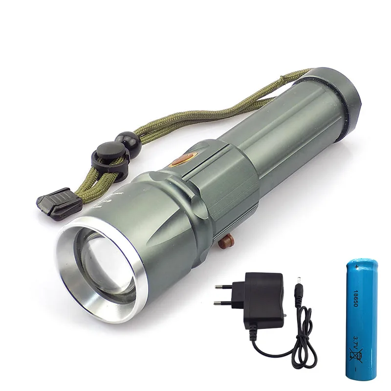Powerful L2 Led flashlight flash lamp long super Bright Torch adjustable focus lanterna 18650 battery for hiking hunting camping
Powerful L2 Led flashlight flash lamp long super Bright Torch adjustable focus lanterna 18650 battery for hiking hunting camping