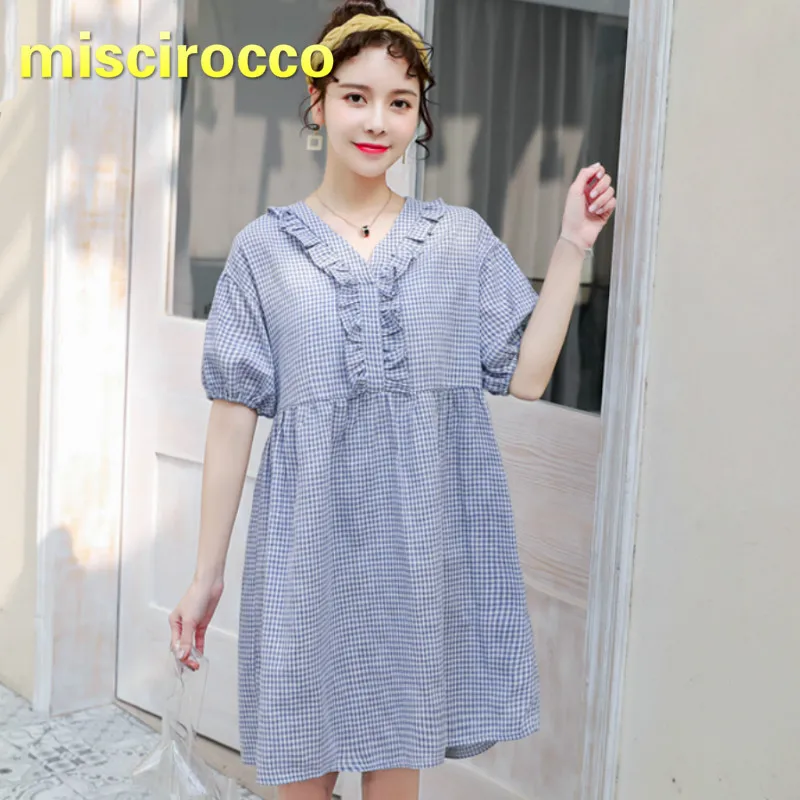 Maternity Clothes Pregnant Women Summer Short-sleeved Plaid Cotton Woman's Summer Dress Soft and Breathable Pregnancy Dress
Maternity Clothes Pregnant Women Summer Short-sleeved Plaid Cotton Woman's Summer Dress Soft and Breathable Pregnancy Dress