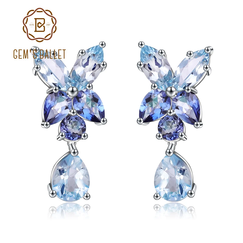 GEM'S BALLET Women's 925 Sterling Silver Unique Drop Earrings Natural Sky Blue Topaz Mystic Quartz Earrings Engagement Jewelry
GEM'S BALLET Women's 925 Sterling Silver Unique Drop Earrings Natural Sky Blue Topaz Mystic Quartz Earrings Engagement Jewelry