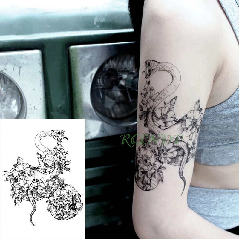 Waterproof Temporary Tattoo Sticker Snake Flower fake tatto flash tatoo tatouage big size arm back body art for girl women men
Waterproof Temporary Tattoo Sticker Snake Flower fake tatto flash tatoo tatouage big size arm back body art for girl women men