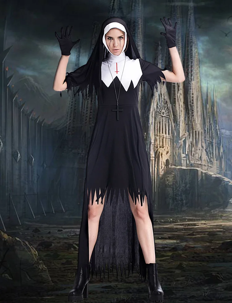 Woman Black Nun Dress With Hooded Suit Costumes Cosplay For Woman Halloween Easter Party Cosplay
Woman Black Nun Dress With Hooded Suit Costumes Cosplay For Woman Halloween Easter Party Cosplay