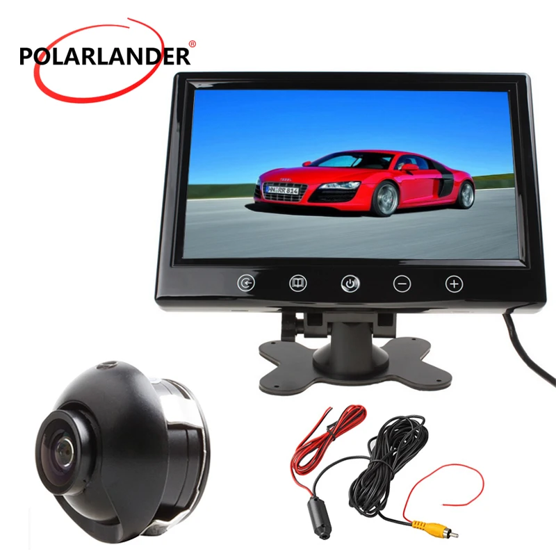 9" TFT Car Monitor Wireless Transmitter Reversing Camera 16 LED Parking Radar HD Desktop 360 Degree For Japan/US/Korea License