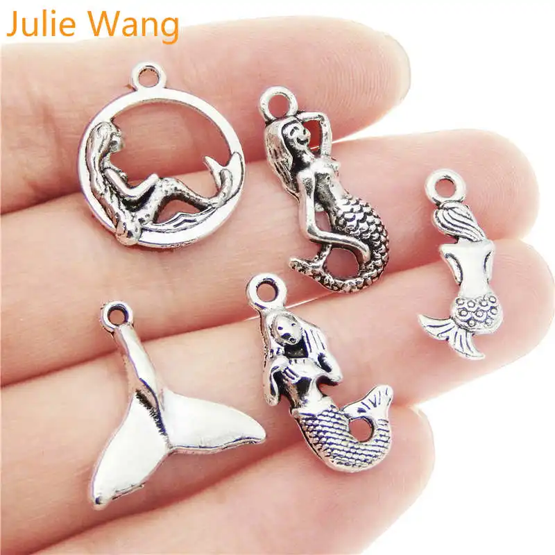 Julie Wang 15pcs Mixed Mermaid Charms Alloy Vintage Antique Silver Color Necklace Pendants Jewelry Making Accessory
Julie Wang 15pcs Mixed Mermaid Charms Alloy Vintage Antique Silver Color Necklace Pendants Jewelry Making Accessory