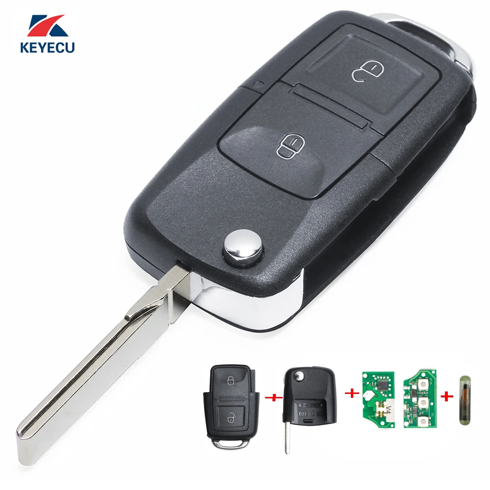 KEYECU Replacement Flip Remote Car Key Fob 2 Button 433MHz ID48 for VW Volkswagen Seat Skoda
KEYECU Replacement Flip Remote Car Key Fob 2 Button 433MHz ID48 for VW Volkswagen Seat Skoda
