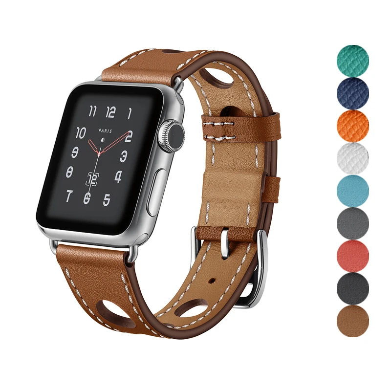 Genuine Leather bracelet strap for apple watch band 44mm 40mm 42mm 38mm Strong&durable watchband for iwatch series 6/SE/5/4/3/2
Genuine Leather bracelet strap for apple watch band 44mm 40mm 42mm 38mm Strong&durable watchband for iwatch series 6/SE/5/4/3/2