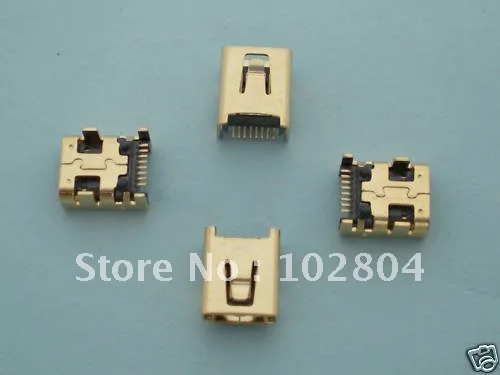 Фото Мини USB Разъем гнездо разъем 8 Pin Позолоченный 10 шт в партии|usb sushi|socket saleusb sound card