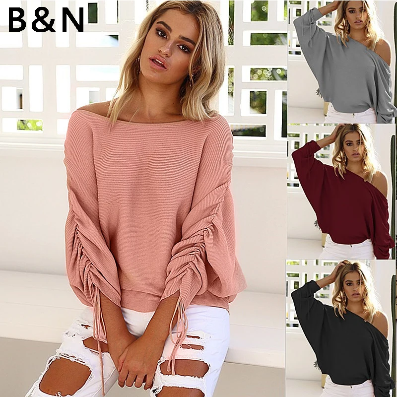 2018 Autumn winter new casual off shoulder sweater Wool knitting Pullovers Shoulder strap women's top clothing
2018 Autumn winter new casual off shoulder sweater Wool knitting Pullovers Shoulder strap women's top clothing