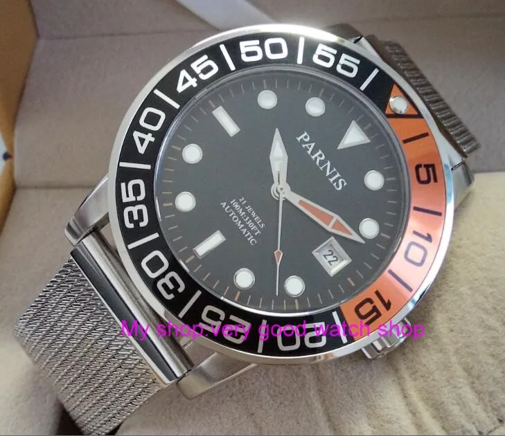42mm PARNIS Sapphire Crystal Japanese 21 jewels Automatic Self-Wind Movement Mechanical watches 10Bar Luminous Men's watches 57
42mm PARNIS Sapphire Crystal Japanese 21 jewels Automatic Self-Wind Movement Mechanical watches 10Bar Luminous Men's watches 57