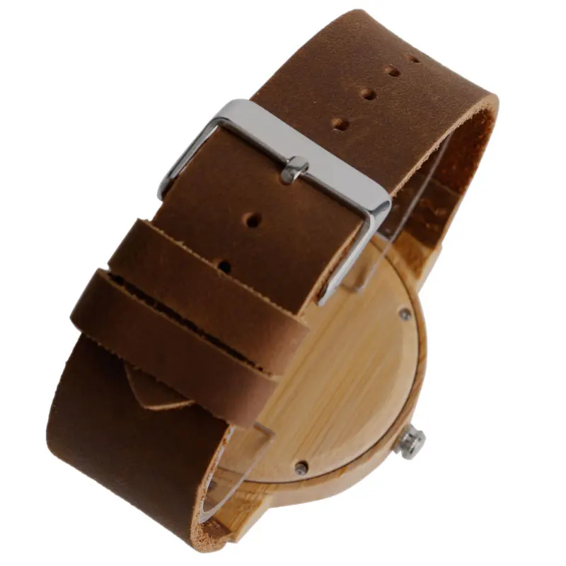 Wood Watches Mens Casual Bamboo Quartz Wristwatches for Men Women Genuine Leather Timepiece Clock Gifts reloj de madera | Наручные часы