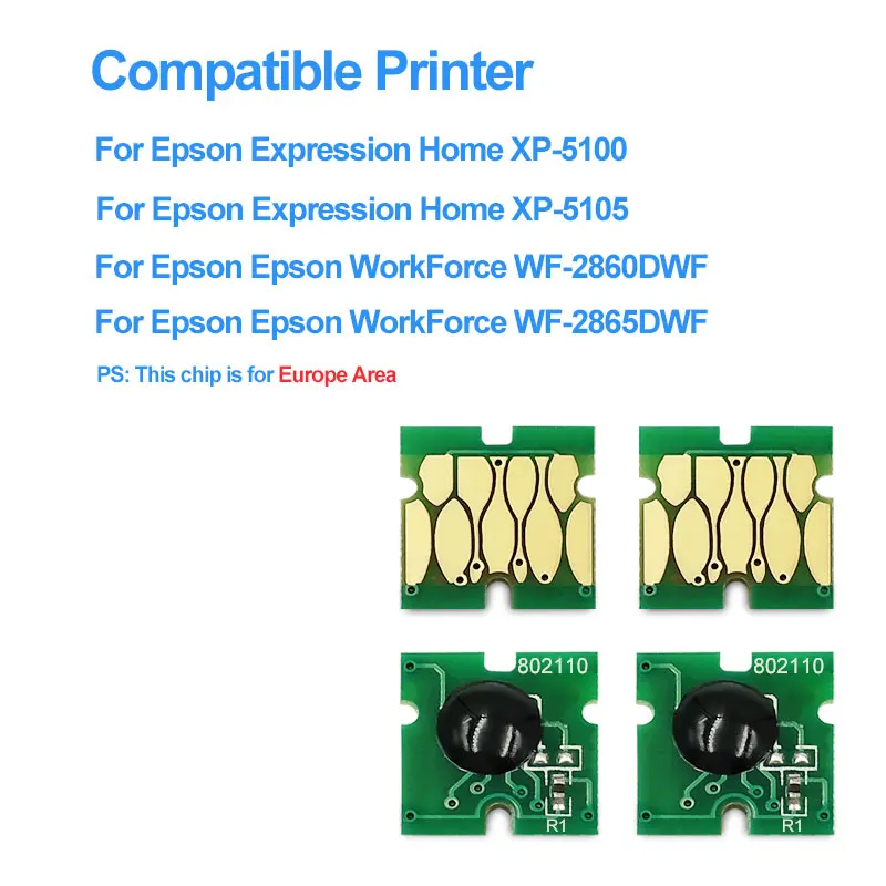 

T02W1-T02W4 For Epson T502 502XL Cartridge Chip For Epson Epson Expression Home XP-5100 XP-5105 WF-2860DWF WF-2865DWF Printer