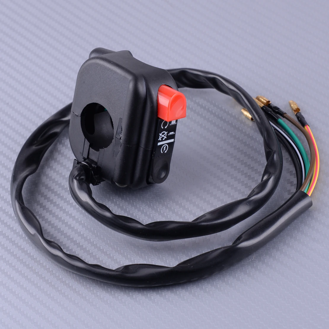 DWCX Black Universal Motorcycle ATV 7/8" Handlebar Mount Start Stop Kill On Off Button Side Right Switch ES
DWCX Black Universal Motorcycle ATV 7/8" Handlebar Mount Start Stop Kill On Off Button Side Right Switch ES