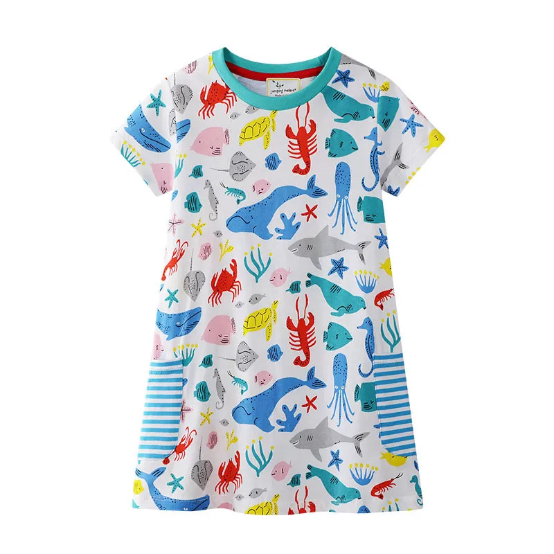 Jumping meters Princess Summer Dresses With Sea Animals Girls Dresses Baby Cotton Clothing Pockets Unicorns Fashion Party Dress
Jumping meters Princess Summer Dresses With Sea Animals Girls Dresses Baby Cotton Clothing Pockets Unicorns Fashion Party Dress
