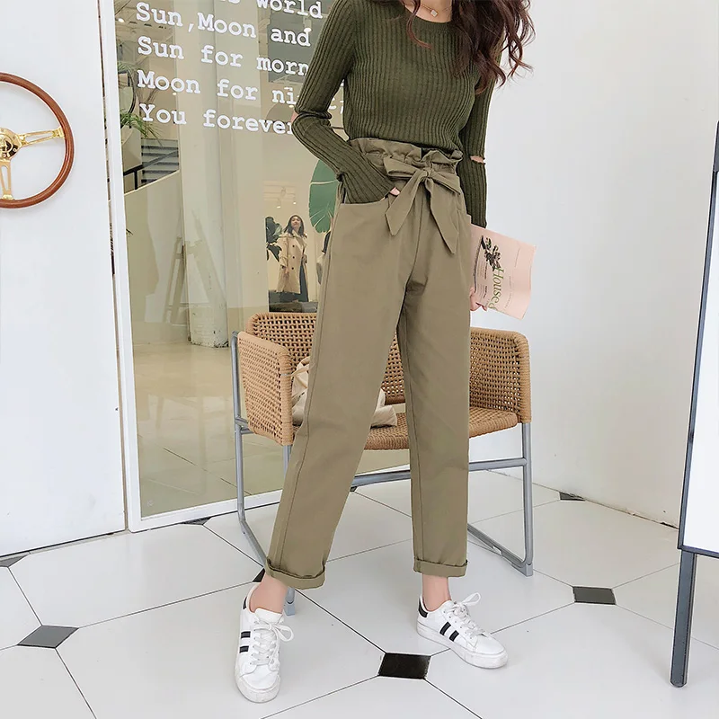 Autumn New Women's High Waist Capris Casual Elastic Long Loose Pants Ladies Paper Bag Cargo Pants Fashion Plus Size
Autumn New Women's High Waist Capris Casual Elastic Long Loose Pants Ladies Paper Bag Cargo Pants Fashion Plus Size