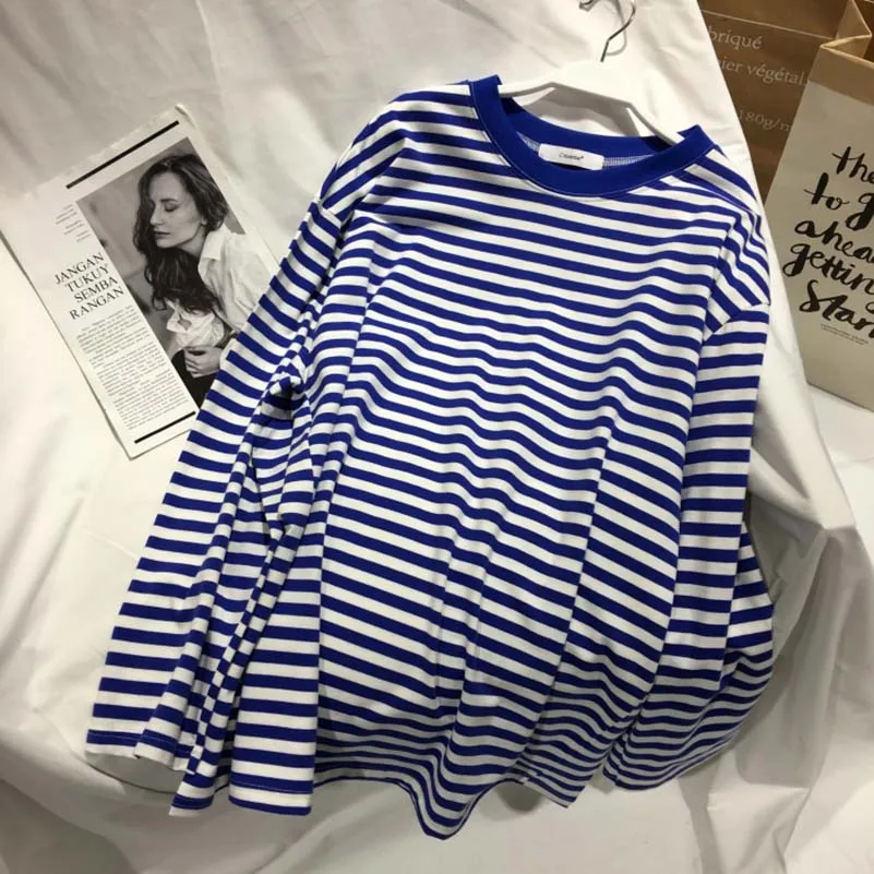 NiceMix Striped Long Sleeve Women T Shirts Tops O-Neck Medium Long T-Shirt Ladies 2020 Thin Korean Loose Autumn Streetwear Top
NiceMix Striped Long Sleeve Women T Shirts Tops O-Neck Medium Long T-Shirt Ladies 2020 Thin Korean Loose Autumn Streetwear Top