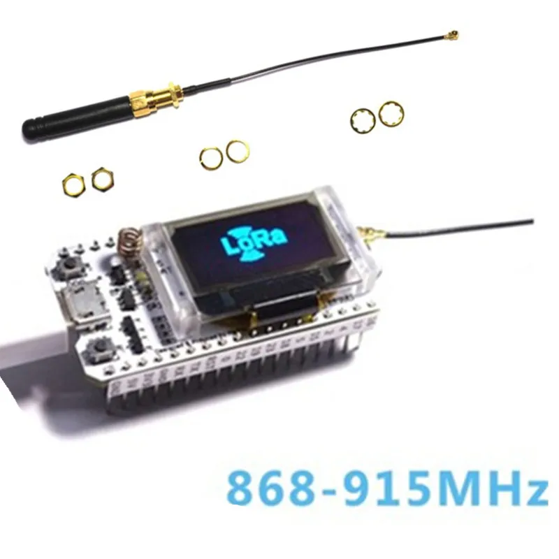 868MHz 915MHz SX1276 ESP32 LoRa 0.96 Inch Blue OLED Display Bluetooth WIFI ESP32 ESP-32 Module for Arduino with Antenna
868MHz 915MHz SX1276 ESP32 LoRa 0.96 Inch Blue OLED Display Bluetooth WIFI ESP32 ESP-32 Module for Arduino with Antenna