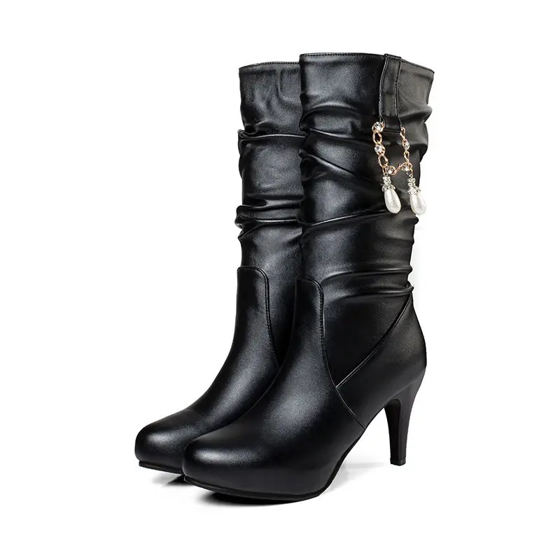 ASUMER HOT SALE 2020 fashion solid pleated mid calf boots for women crystal thin heels fashion boots round toe zip winter boots
ASUMER HOT SALE 2020 fashion solid pleated mid calf boots for women crystal thin heels fashion boots round toe zip winter boots