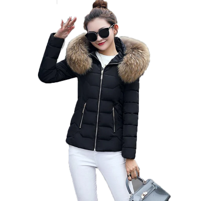 Short Coats & Jackets Slim Women Parka Winter Fur Collar Hooded Coat Female Casual Padded Warm Jackets Wadded Snow Overcoat
Short Coats & Jackets Slim Women Parka Winter Fur Collar Hooded Coat Female Casual Padded Warm Jackets Wadded Snow Overcoat