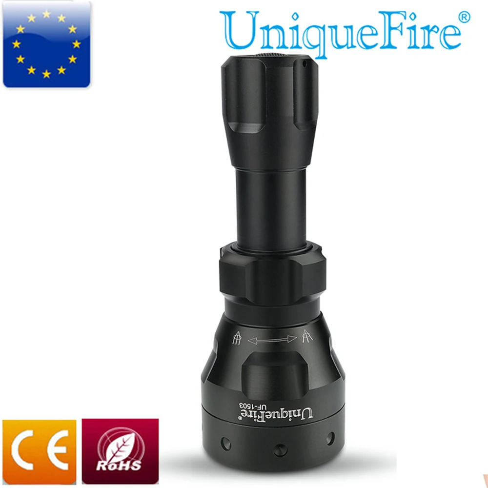 LED Lamp Uniquefire 1503 XP-E Green/Red/White Light 50mm Convex Lens Aluminum Black Torch For 1 X 18650 Rechargeable Battery
LED Lamp Uniquefire 1503 XP-E Green/Red/White Light 50mm Convex Lens Aluminum Black Torch For 1 X 18650 Rechargeable Battery