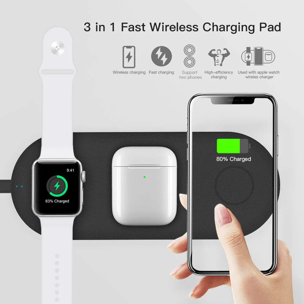ENMOV для часов Беспроводное зарядное устройство Pad Airpods Беспроводное зарядное устройство для телефона 3в1 Qi Беспроводное умное зарядное устро...
ENMOV для часов Беспроводное зарядное устройство Pad Airpods Беспроводное зарядное устройство для телефона 3в1 Qi Беспроводное умное зарядное устро...