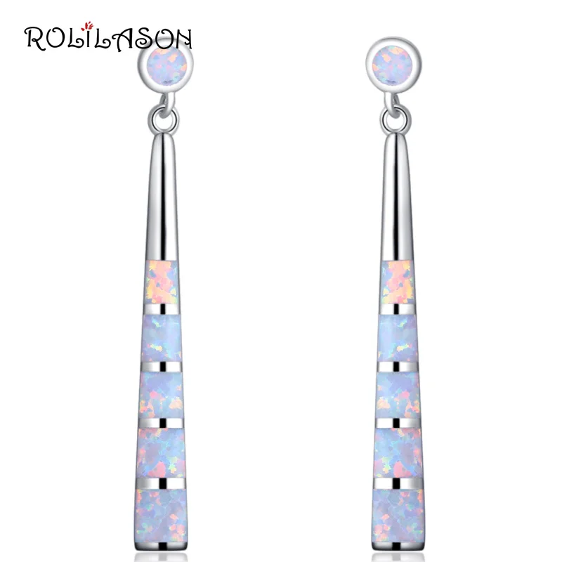 ROLILASON Simple style For Women Created white fire opal Drop Earrings silver plated Earrings Wedding Jewelry OE737
ROLILASON Simple style For Women Created white fire opal Drop Earrings silver plated Earrings Wedding Jewelry OE737