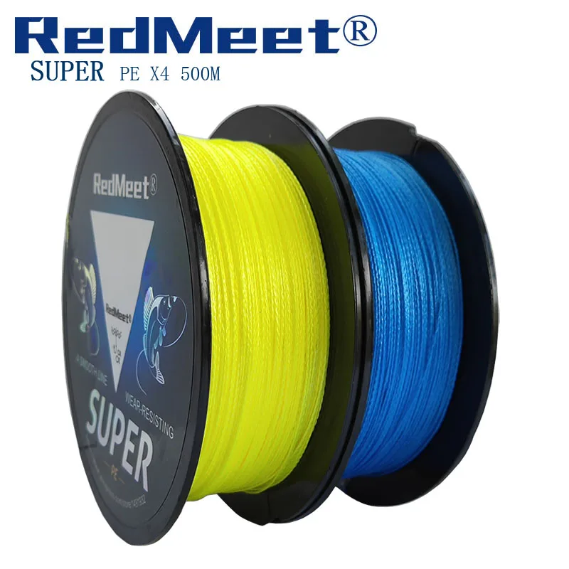 Фото RedMeet 500M MONSTER X4 плетеная рыболовная леска 4 нити японская супер ПЭ многонитевая 12