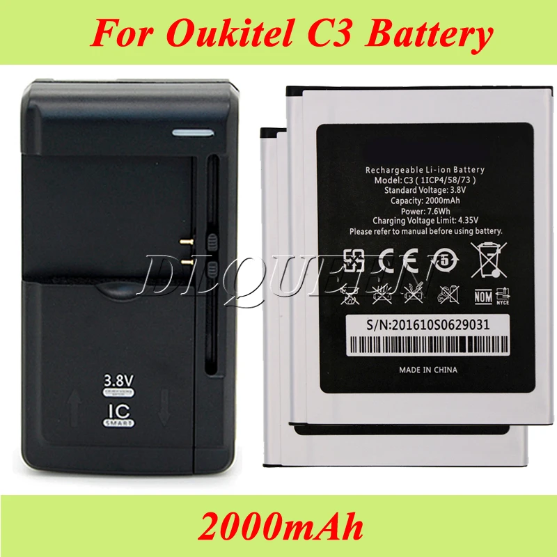 1LOT=2PCS For Oukitel C3 Battery High Quality 2000mAh Bateria Accumulator AKKU+1PC Universal Dock Charger
1LOT=2PCS For Oukitel C3 Battery High Quality 2000mAh Bateria Accumulator AKKU+1PC Universal Dock Charger