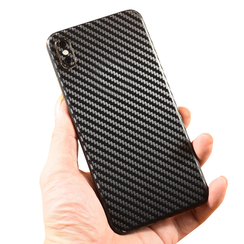 

3D Carbon Fiber Skins Film Wrap Skin Phone Back Paste Sticker For iPhone XS MAX XR X 8 Plus 7 6 6S Plus Transparent Back Sticker