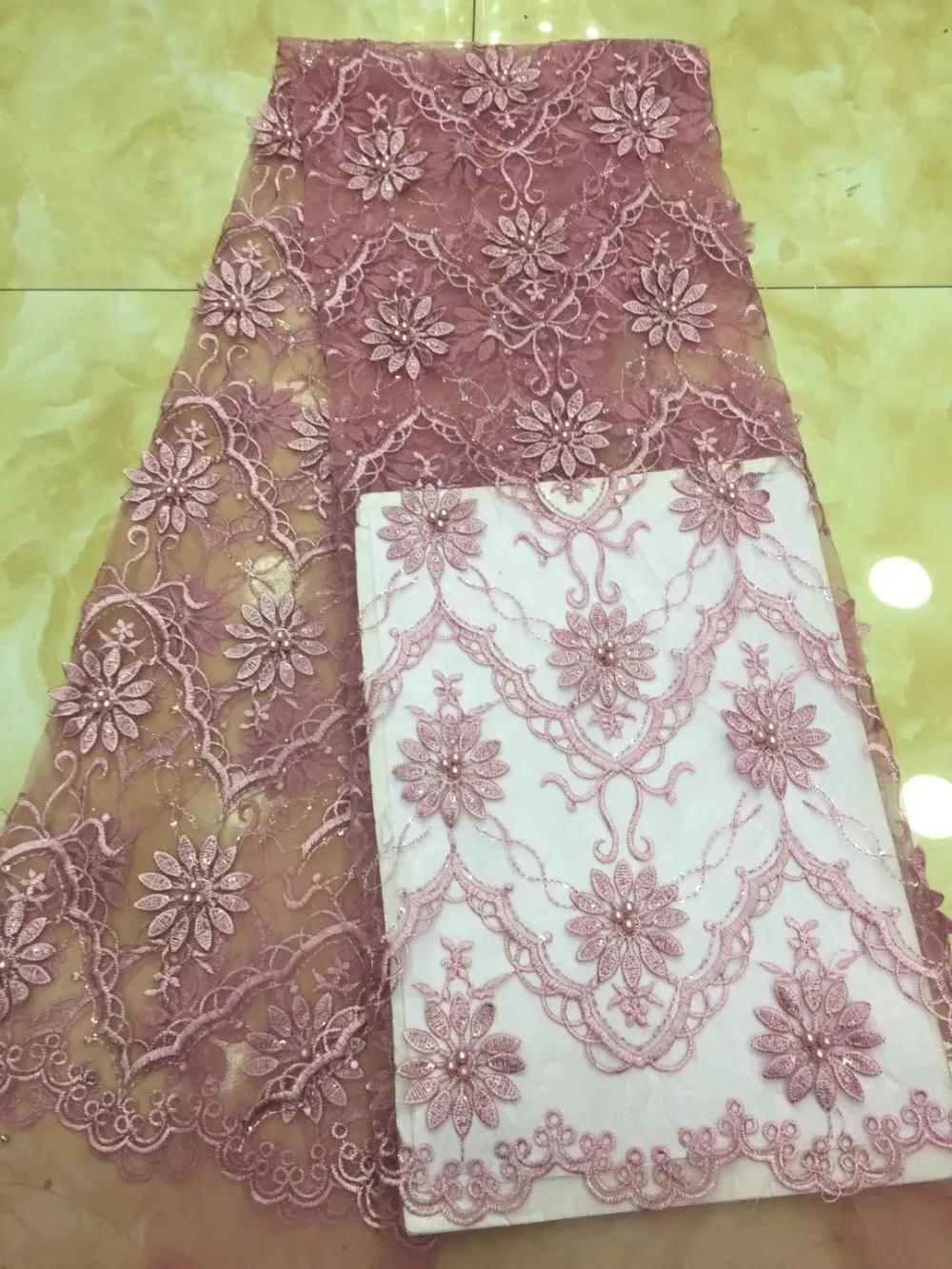 Wholesale 5 yards Flower Lace Fabric With Bead Sequins Embroidery tulle fabric high quality 3D Lace Fabric for Nigerian ML6715
Wholesale 5 yards Flower Lace Fabric With Bead Sequins Embroidery tulle fabric high quality 3D Lace Fabric for Nigerian ML6715
