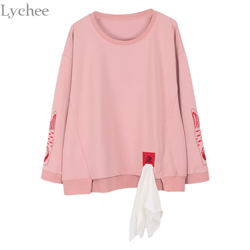 Lychee Spring Autumn Women Sweatshirt Fish Embroidery Casual Loose Long Sleeve Harajuku Tracksuit
Lychee Spring Autumn Women Sweatshirt Fish Embroidery Casual Loose Long Sleeve Harajuku Tracksuit