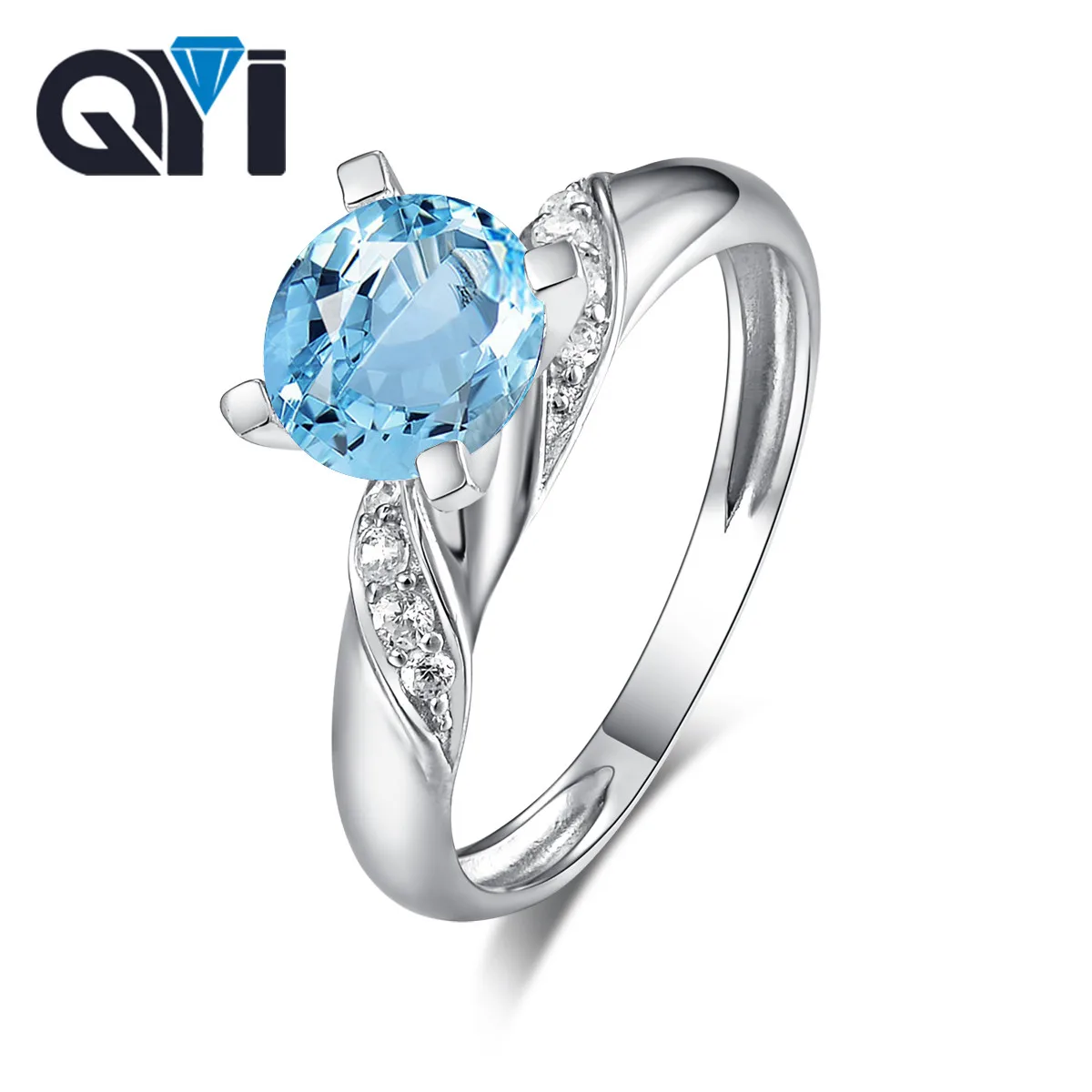 QYI genuine 925 sterling silver sky blue topaz gem rings For women Round Cut 1.25 ct gemstone rings fine jewelry engagement Ring
QYI genuine 925 sterling silver sky blue topaz gem rings For women Round Cut 1.25 ct gemstone rings fine jewelry engagement Ring