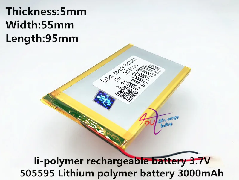 3,7 V 3000MAH перезаряжаемые батареи, 505595 батарея MP4 MP5 GPS Аккумулятор для навигатора
3,7 V 3000MAH перезаряжаемые батареи, 505595 батарея MP4 MP5 GPS Аккумулятор для навигатора