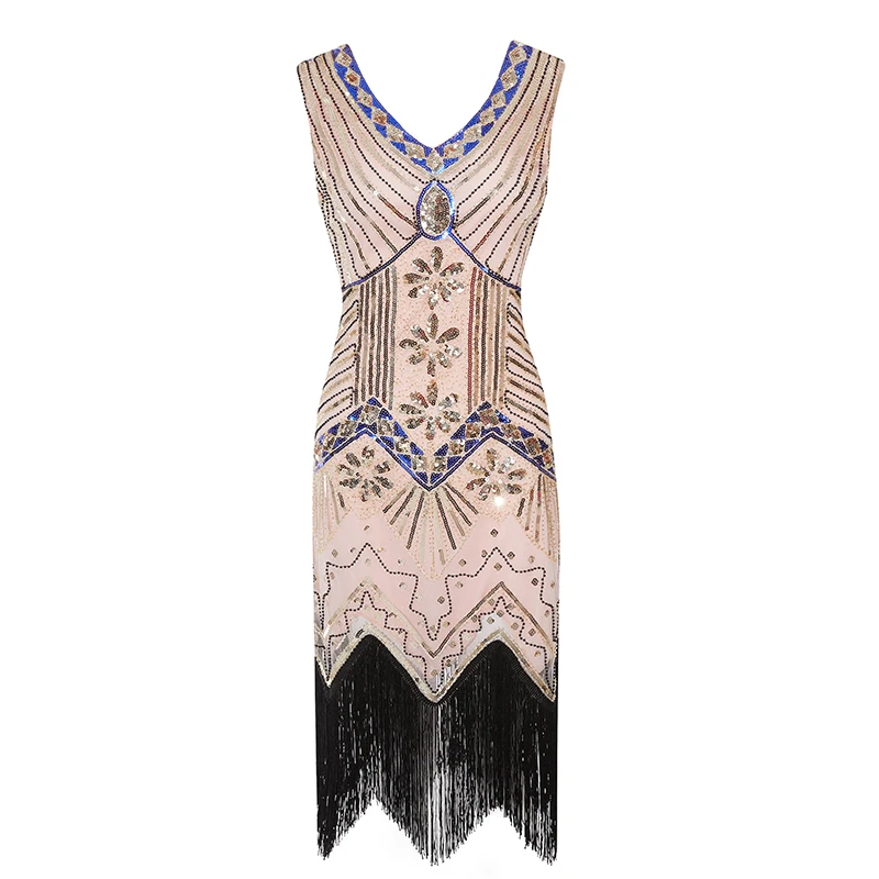 xs-xxl Vintage Flapper Great Gatsby Party Dress V-Neck Sleeveless Sequin Beaded style Style Tassel Flapper Vestidos Feminina
xs-xxl Vintage Flapper Great Gatsby Party Dress V-Neck Sleeveless Sequin Beaded style Style Tassel Flapper Vestidos Feminina